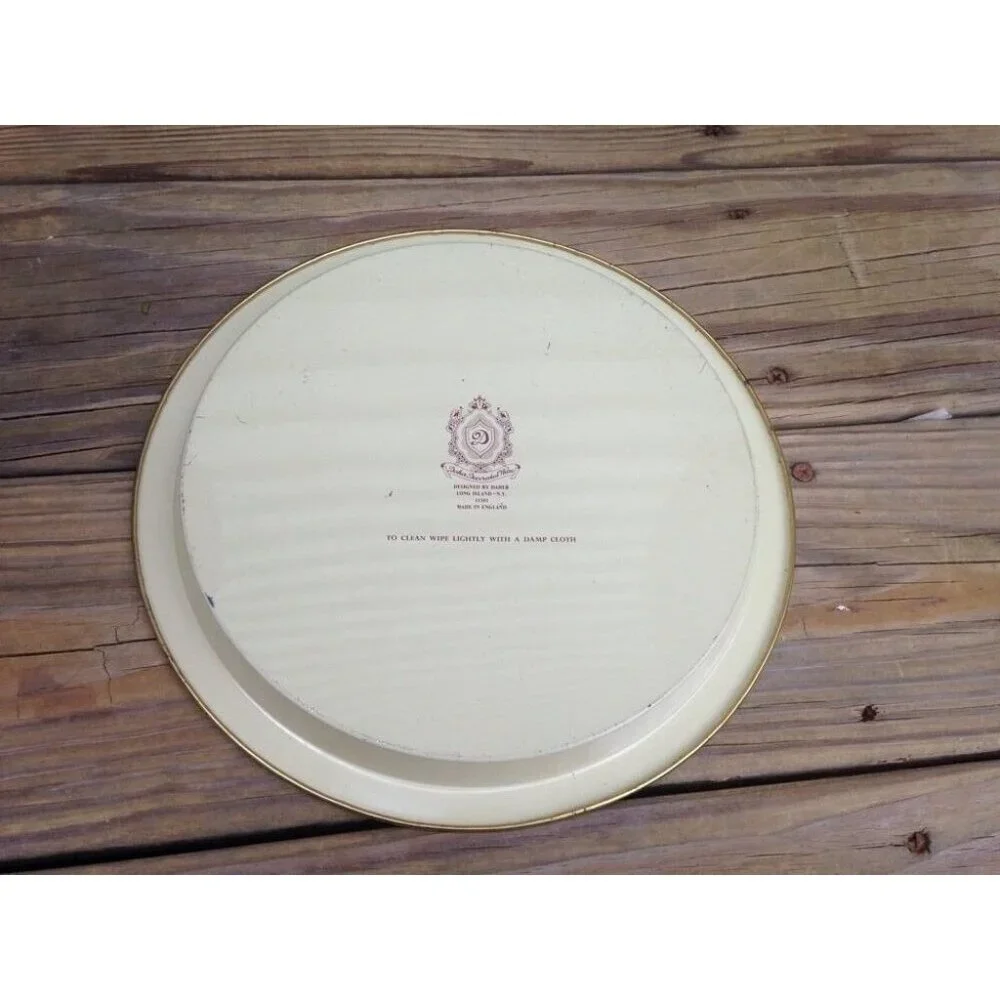 Vintage Serving Tray Daher Decorated Ware Made in England Floral Wine Jug